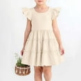 thumbnail image 2 of GJSYRH Toddler Girls Dress Ruffle Sleeveless Tiered Swing Twirly Dresses Cute Summer Beach Sundress with Pocket Beige 1-2 Years, 2 of 5