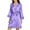 Purple, variant on WREESH Womens Silk Pajamas Casual Homewear Long-Sleeve V-Neck Dress Color Lace Night-Robe One Size Pink
