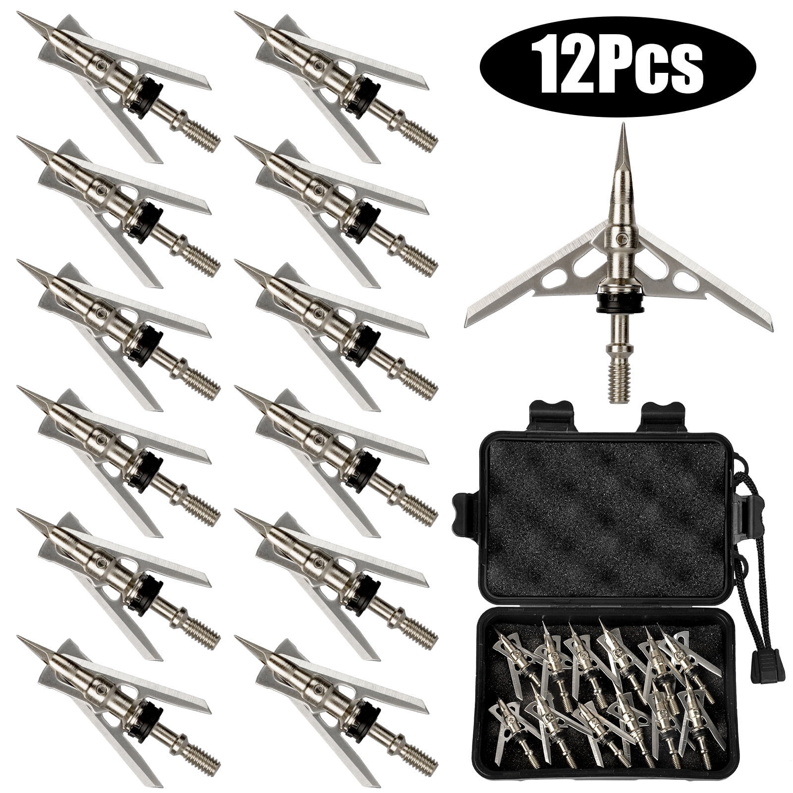 100 Grain Each Pack of 12 PCS Screw in Archery Bullet Points for Arrows