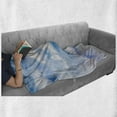 thumbnail image 6 of Fantasy Soft Flannel Fleece Throw Blanket, Cloudy Sky View in Soft Pastel Tones Watercolor Blurry Hazy Serene Picture, Cozy Plush for Indoor and Outdoor Use, 60" x 80", Sky Blue White, by Ambesonne, 6 of 6