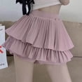 thumbnail image 4 of DuoJiaJ Women's High Waist Fashion Design Cake Skirt Petite Pleated Tutu Skirt Skirts For Women Red S, 4 of 5