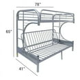Acme Furniture Eclipse Twin Over Full Futon Bunk Bed, Silver