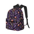 thumbnail image 2 of Daiia Lavender Flowers School Backpack for Men Women, Unisex Large Waterproof Bookbag Schoolbag Casual Daypack for High School/College/Teens/Travel/Work Black, 2 of 8
