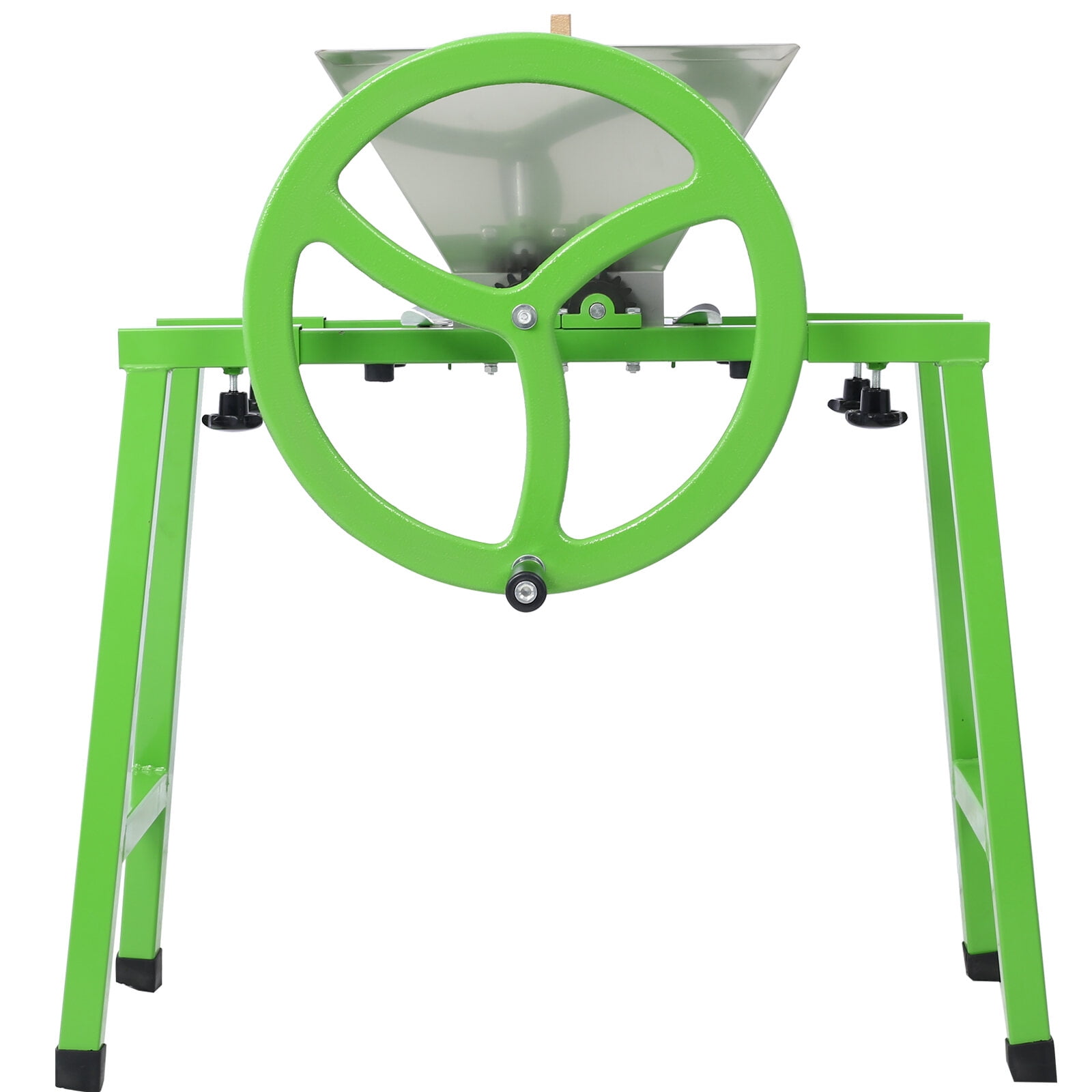 , 7L Manual Juicer Grinder With stand,Portable Fruit crusher with wheel Stainless Steel fruit Scratter Pulper for Wine and Cider Pressing, Green ,Steel ,