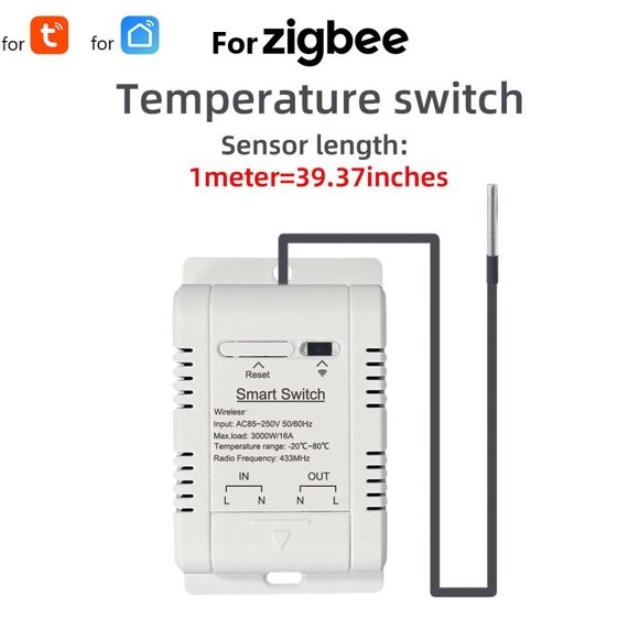 Smart FOR Tuya FOR Zigbee Thermostat Temperature & Humidity Sensor&Voice Control