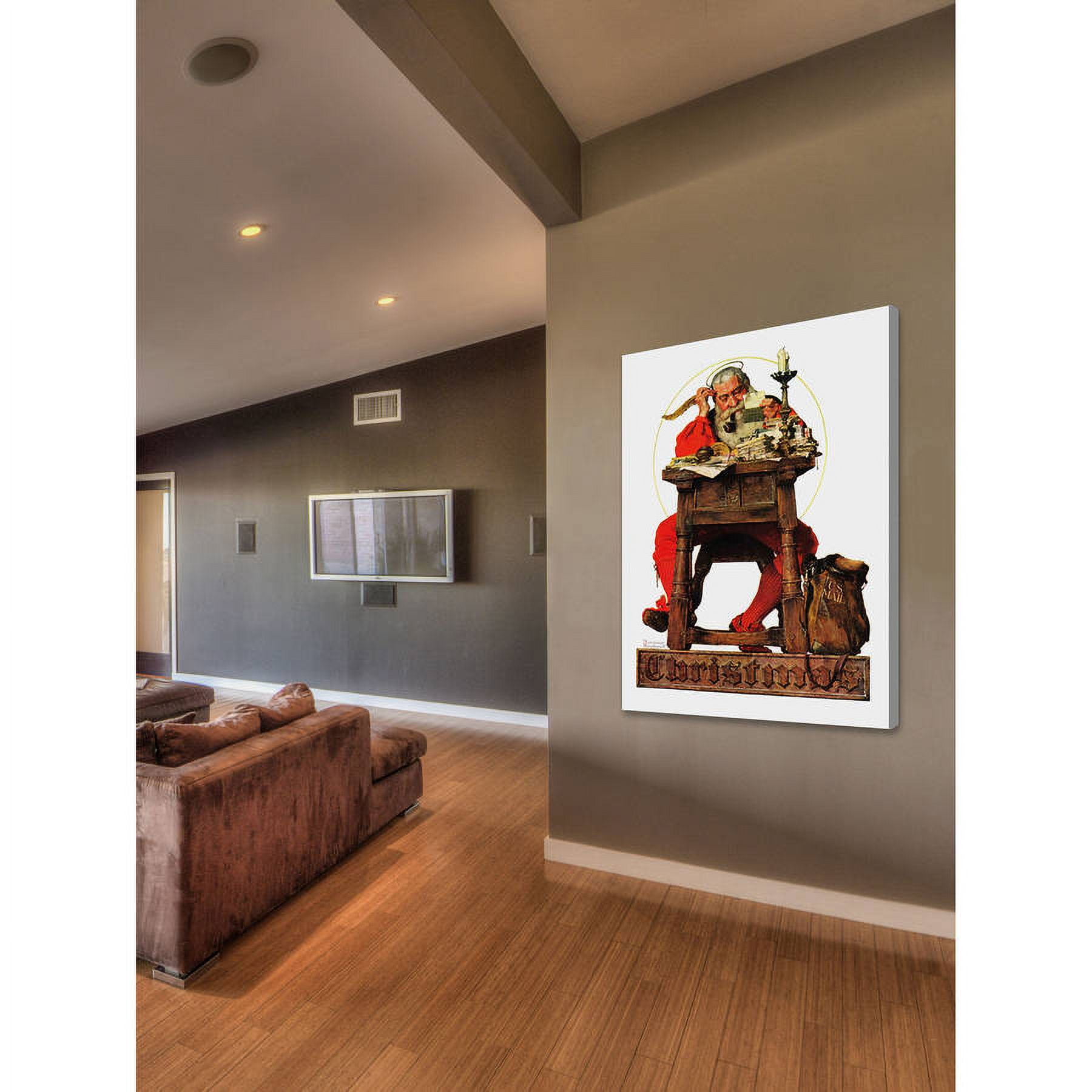 Marmont Hill "Santa at His Desk" by Norman Rockwell Painting Print on Canvas
