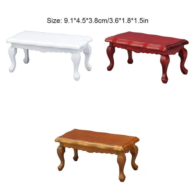 Maison de Poupée à l'Échelle 1:12 Table à Thé Miniature en Bois pour Salon Table à Café 1:12 Table d'Appoint