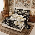 thumbnail image 2 of Manfei Vintage Floral Peony Queen Sheets 4 Pieces,Oriental Botanical Flowers Queen Sheet Sets,1 Flat Sheet,1 Fitted Sheet and 2 Pillowcases, 2 of 6