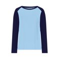 thumbnail image 4 of Womens T-Shirts Color Block Baseball Tee Long Sleeve Raglan Shirt with Round Neck, 4 of 7