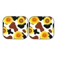 thumbnail image 3 of Uemuo Cow Print Sunflower Printed 2 PCS Car Windshield Sun Shade, Auto Sun Heat and UV Rays Blocker, Foldable Automotive Front Window Sunshade Protector, 3 of 7