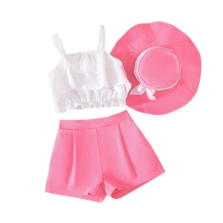 

Toddler Girls Summer Solid Color Sleeveless T Shirt Tops Shorts with Hat 3PCS Outfits Clothes Set Size 8 Girls Outfits Little Girl Crop Top Outfits Outfits Teens Girls New Born Baby Boy Suit Set Teen