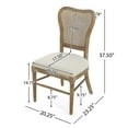 thumbnail image 3 of Christopher Knight Home Vintage Dining Chairs with Cane Backrest and Upholstered Seat on Rubberwood Frame, Dark Brown, Set of 2, 3 of 8