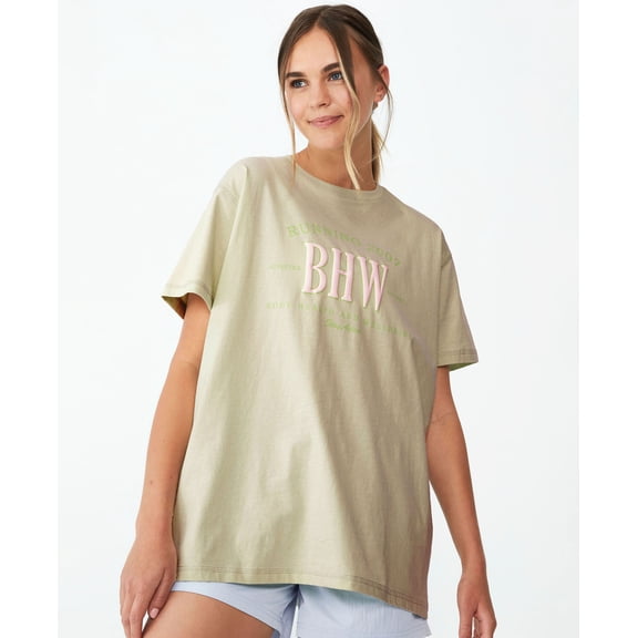 Cotton On Body Womens Active Organic T-Shirt Garden Glade Running S