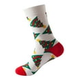 thumbnail image 2 of Arlun 1 Pair Fun Crazy Christmas Mid-Calf Socks for Women 2025 Fall Winter Novelty Colorful Festival Xmas Trees Printed Medium Tube Socks Gifts for Happy Xmas White One Size, 2 of 4