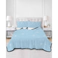 thumbnail image 2 of Quilts Twin-XL Size Bedding Set, Blue Christmas Snowflake Lightweight Quilted Comforter, Winter Snowflake Xmas Soft Reversible Bedspread Coverlet with Pillow Covers for All Season, 68" x 98", 2 of 7