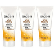 Jergens Ultra Healing Dry Skin Moisturizer, TSA Compliant Travel Size Body and Hand Lotion, for Extra Dry Skin, Use After Washing Hands, HYDRALUCENCE blend, Vitamins C, E (Pack Of 3)