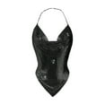 thumbnail image 2 of gbyLJF Sequin Halter Neck Tops for Women V Neck Glitter Shirts Sparkly Open Back Tank Top for Party Club Night Disco Concert, 2 of 6