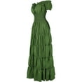 thumbnail image 4 of Jzuxvd Renaissance Costume Women Medieval Chemise Dress Pirate Peasant Dress Peasant Tops Irish Under Dress Green S, 4 of 4