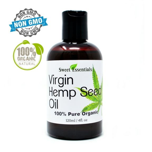 Organic Extra Unrefined Hemp Seed Oil (Food Grade) 4oz - Imported From Canada - 100% Pure Cold Pressed - Offers Relief From Dry & Cracked Skin, Eczema, Psoriasis, Dermatitis, Rosacea