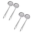 thumbnail image 1 of Oleegame 2PC Stainless Steel Cutlery Set Grid Network Scoop Filter Spoon Stainless Round Colander Oil Filter Kitchen，Dining & Bar Silver, 1 of 5
