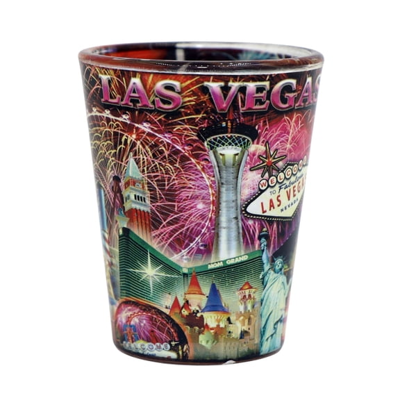 Las Vegas Nevada City Fireworks Shot Glass