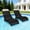 Black, variant on FOOWIN HDPE Pool Lounge Chairs Set of 2, Adjustable Backrest Outdoor Pool Chairs with Headrest, All-Weather Poolside Reclining Chairs, White