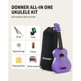 thumbnail image 2 of Ukelele Donner Soprano de 21 pulgadas para principiantes con kit morado, 2 of 9