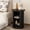 Black, variant on 18'' Fluted Round End Tables with Storage, Modern Side Table Nightstands for Living Room Bedroom, Black
