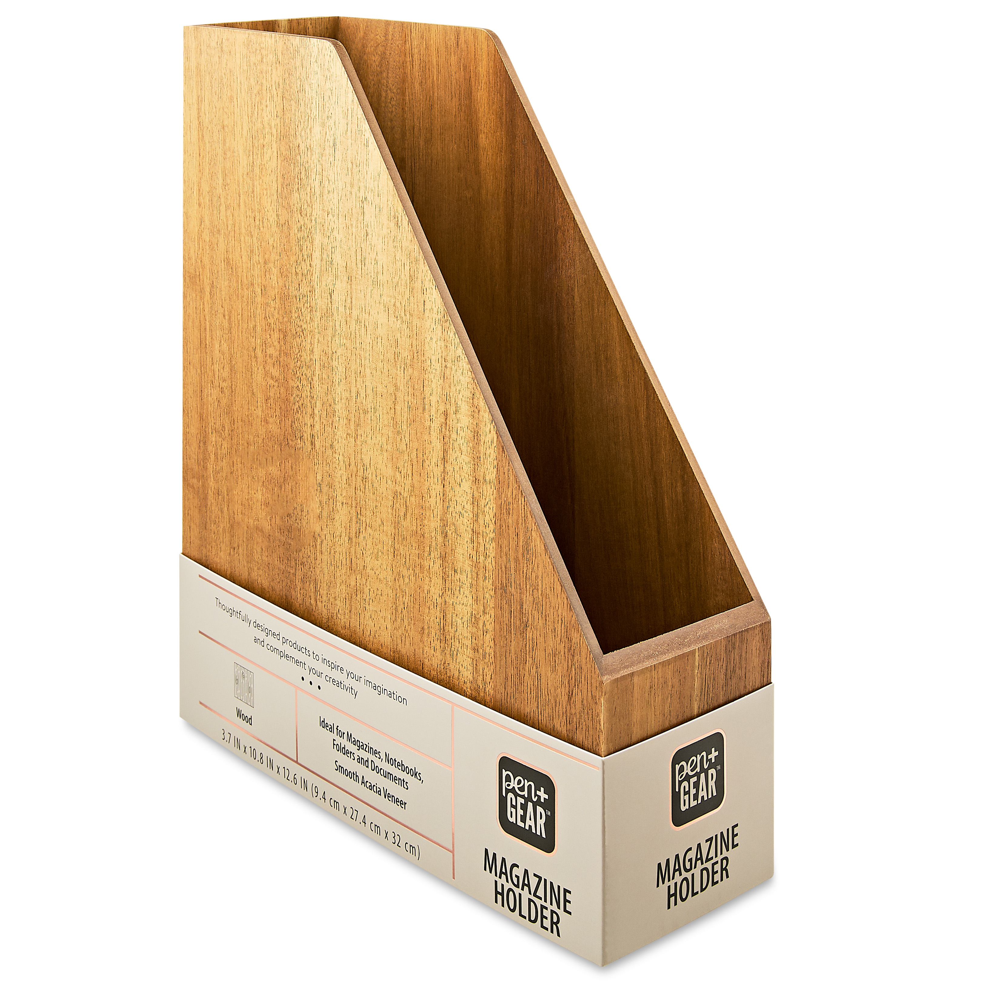 Organizador de Revistas de Madera Acacia Pen+Gear para Organizadores de Escritorio 4