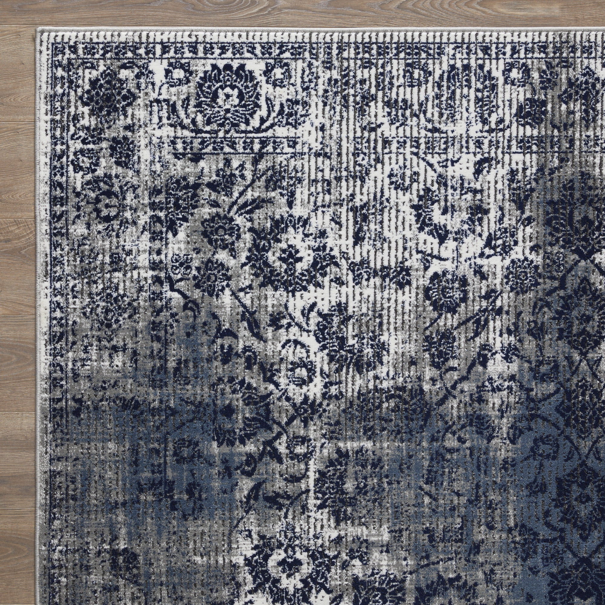 Loomaknoti Aysal Alazah 4' x 6' Gray Floral Indoor Area Rug