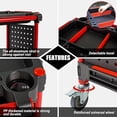 thumbnail image 4 of 3 Tier Rolling Utility Tool Cart, 36" Workshop Service Cart 297 lbs Heavy Duty Tool Cart with Tool Hanging Board & Hook, 4 of 7