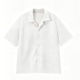 thumbnail image 5 of FRSASU Men's Button Down T-Shirts Casual Short Sleeve Super Stretch Wrinkle Free Comfortable Dress Shirt White, 5 of 9