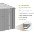 thumbnail image 6 of Garvee 8'x8' Outdoor Metal Storage Shed for Backyard, Galvanized Steel Garden Shed with Lockable Doors, Gray, 6 of 8