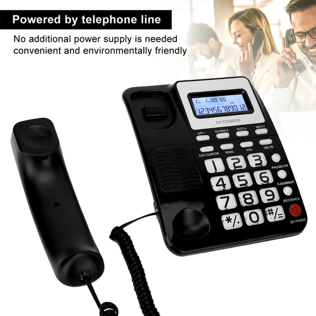 Teléfono De Escritorio Con Cable Con Altavoz, Pantalla De Identificación De Llamadas, Calculadora, Botones Grandes, Verificaciones De Registros De Llamadas Telefónicas, Modo De