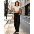 thumbnail image 2 of Gleelaud Women's High Waist Wide Leg Lounge Pants, Soft Stretch Drawstring Casual Yoga Pants with Side Pockets, 2 of 9