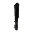 thumbnail image 4 of Naturalizer Women's Kalina Stretch Knee High Boot Black Leather and Fabric Wide Calf 10W, 4 of 8