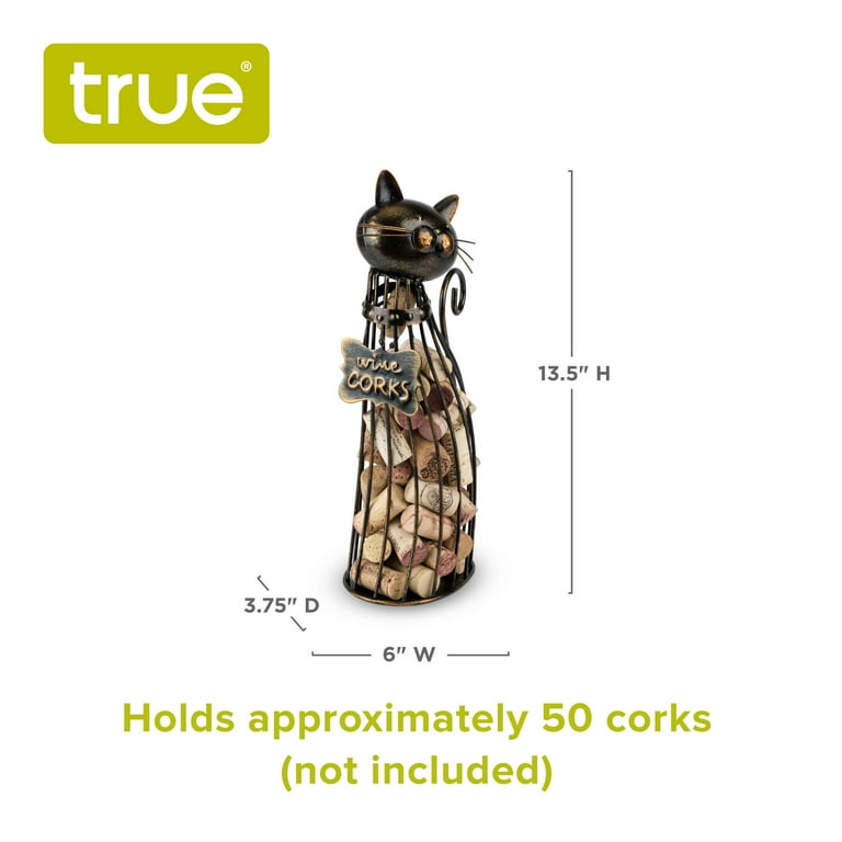 True Cat Wine Cork Holder Decor Metal with Rustic Bronze Finish Walmart
