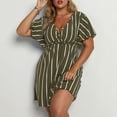 thumbnail image 2 of Sngxgn Women's Beach Dress Casual Vacation Short Summer Dresses(Army Green,XXXXL), 2 of 9