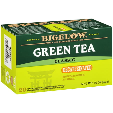 Bigelow ® thé vert classique décaféiné Sachets de thé 0,91 oz Boîte