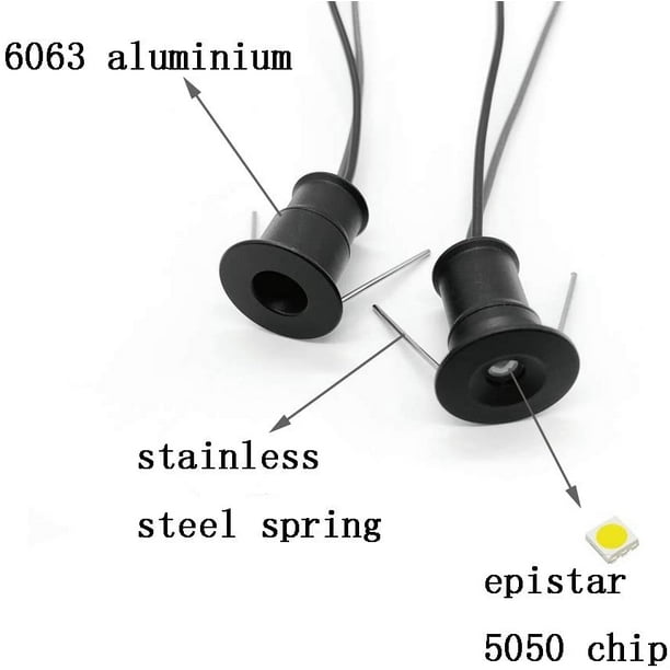 Focos LED Empotrables – Pack De 9 Unidades, 1 W, 12 V, Aluminio – Para Cocina, Armarios, Pasillos, Proyectos DIY