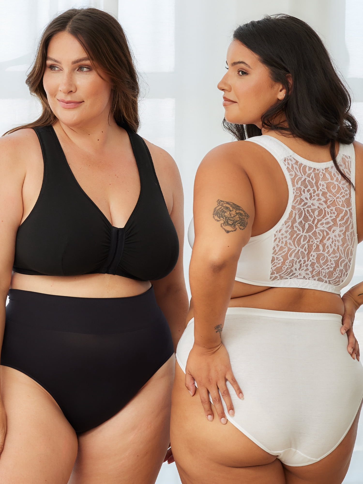 Leading Lady, The Indy, Unpadded Wireless Bra, Lace Racerback, Front Close, Light Support, Comfort, Breathable Cotton Bra (Women's & Women's Plus)