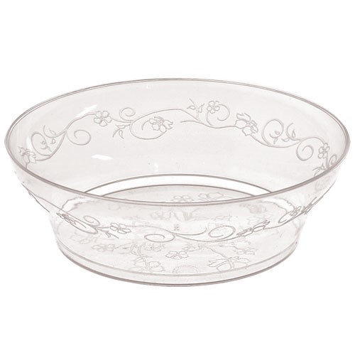 Hanna K D'Vine Dinnerware Plastic Bowls, Round, 10 Oz, Clear, 20 Ct