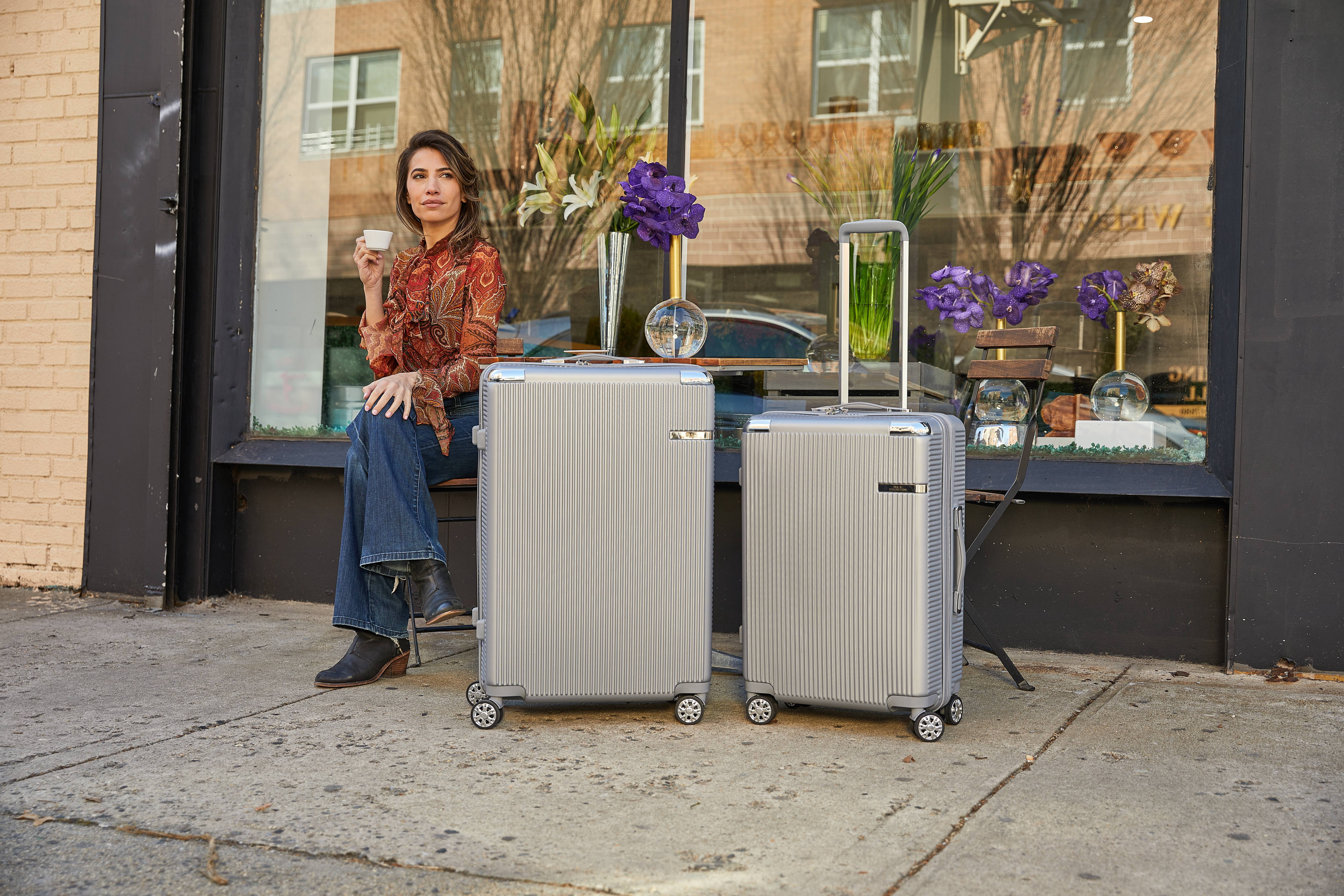 MKF Collection Tulum Extra Large & Large Hardside Luggage 2 pcs, Luxurious Travel Suitcase by Mia K - Rose Gold