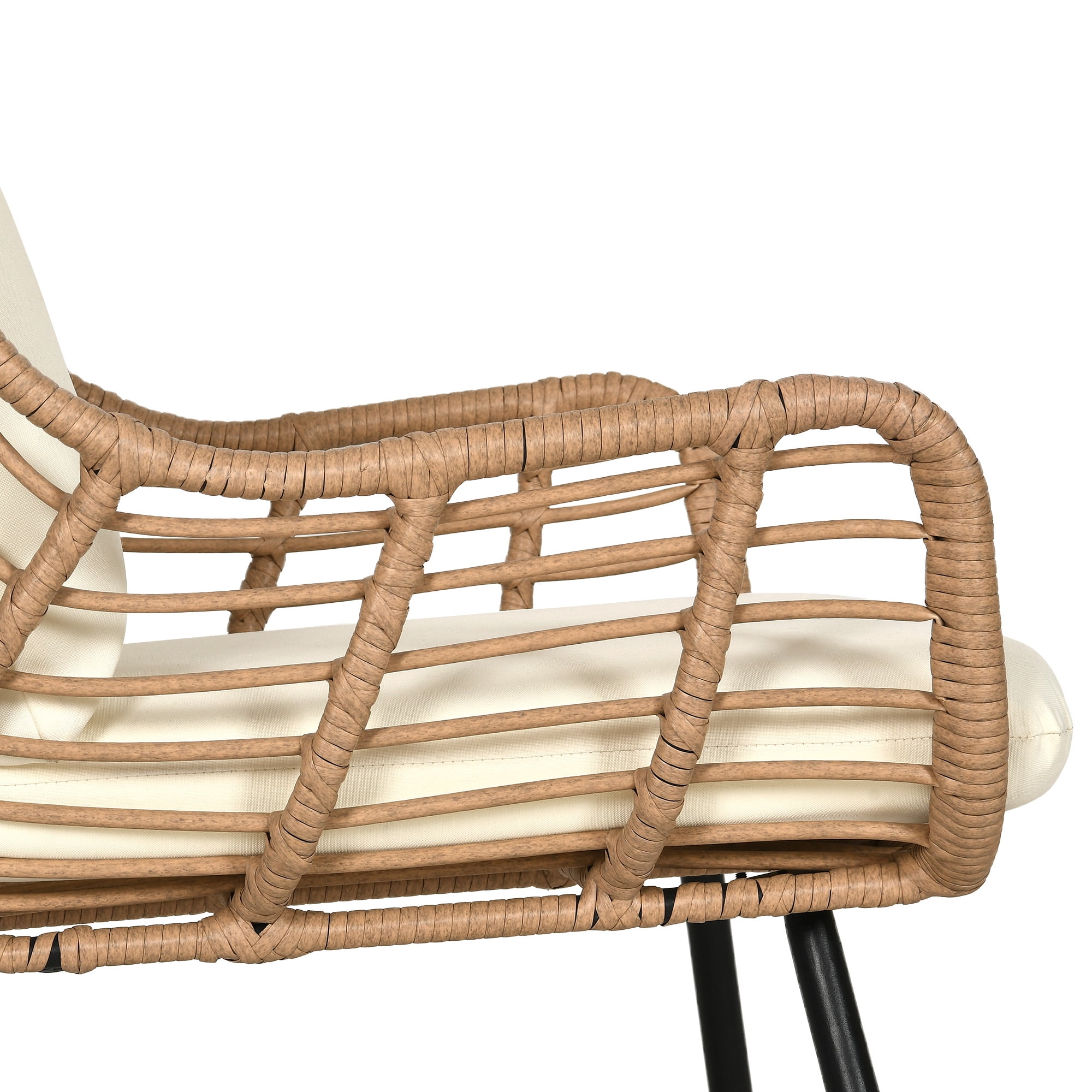Uforic Wicker Outdoor Egg Chair,Patio Narrow Egg Chair ,Basket Chair With Cushions - Beige