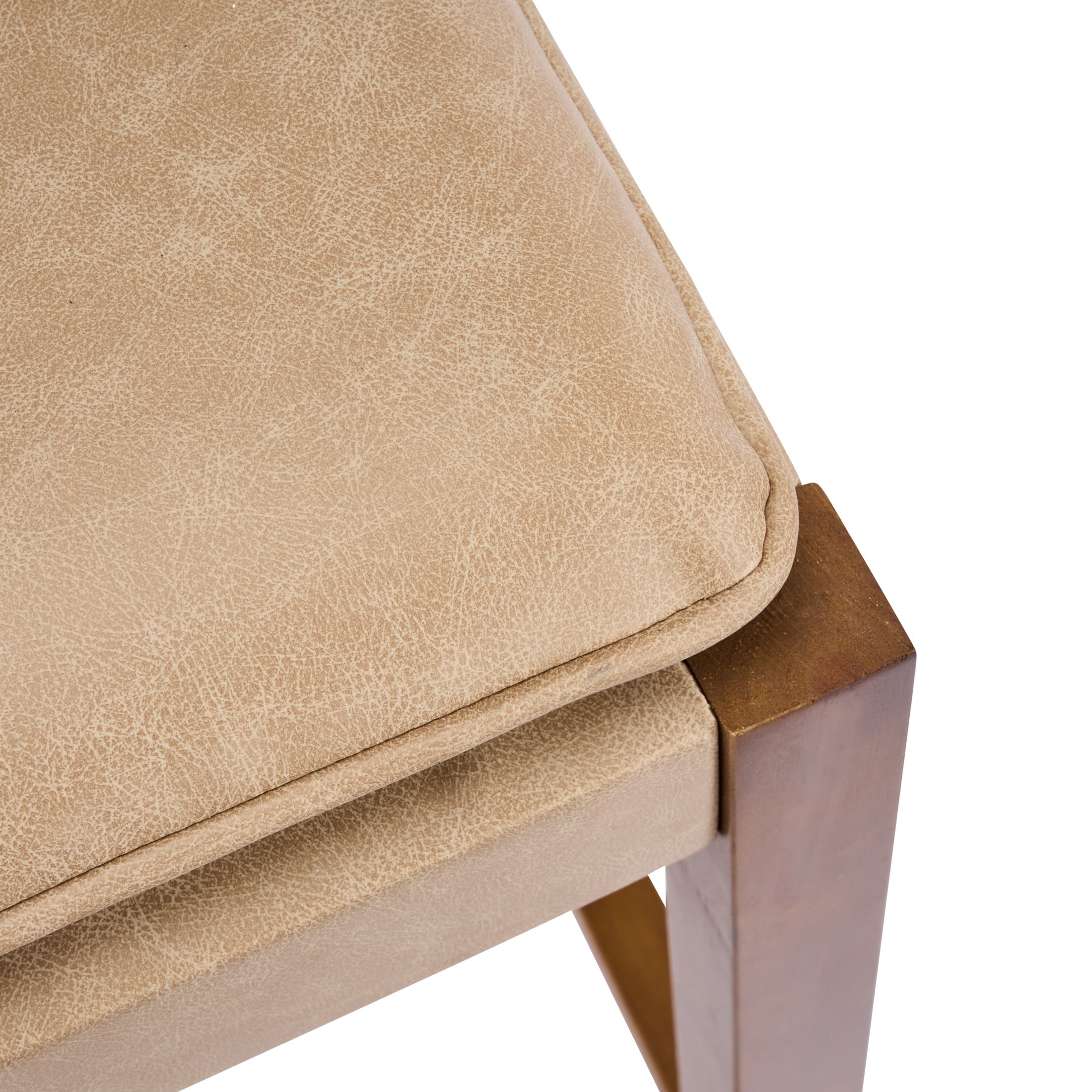 Christopher Knight Home Rustic PU Upholstered Barstools, Rivet Accents, Solid Wood Frame, Light Brown, Set of 4