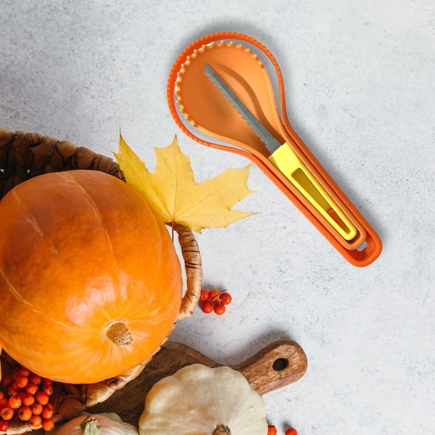 Juego de herramientas para tallar calabazas de Halloween, de acero inoxidable resistente, incluye pala para tallar y luces decorativas para Halloween.