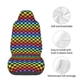 thumbnail image 4 of Pofeuu Rainbow Chequerboard Print Automotive Car Seat Covers Flat Cloth Full Set Seat Covers,Car Seat Covers front seats for Cars Trucks and SUVs, 4 of 5