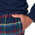 thumbnail image 6 of Hanes Mens Flannel Sleep Set, Long Sleeve Top with Plaid Printed Pajama Pants, Blue, 6 of 7