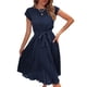 thumbnail image 3 of Vestimenta Casual Vestido ajustado para mujer Estilo sexy Cuello redondo Manga corta Ajuste holgado Traje de vacaciones Cgtredaw Azul Marino M para Mujer, 3 of 8
