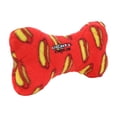thumbnail image 4 of Mighty No Stuff Medium Bone Dog Toy, Red , Squeaky Plastic Core, 4 of 8
